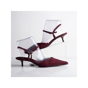 Zara Womens Suede Slingbacks Heels Red Purple Sz US 9 EU 40 NWT 1219/510 NWT